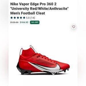 COPY - Nike Vapor Edge Pro 360 2, Red White and Black                 Size 11
